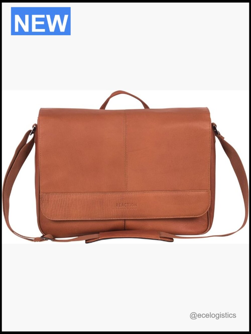 Slim Full-Grain Leather Messenger Bag For 15.6" Laptop